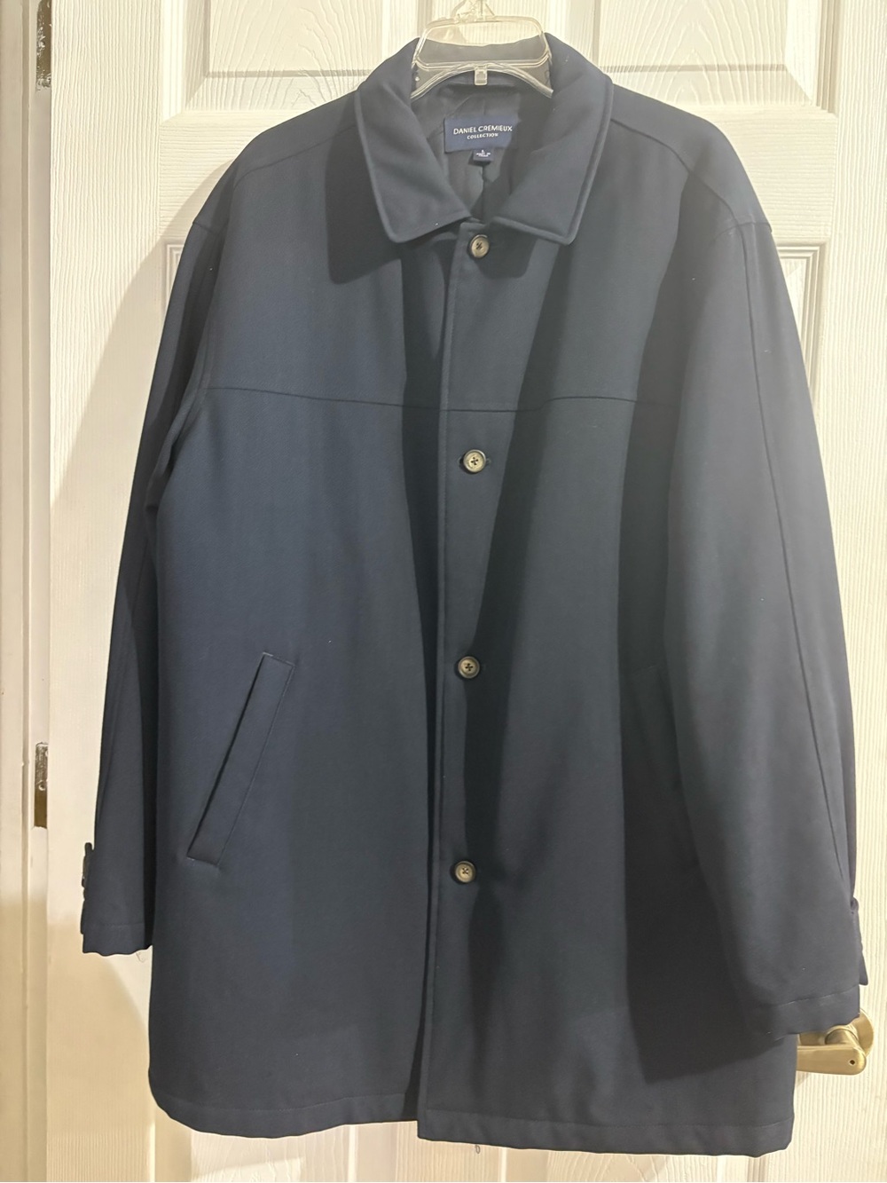 Daniel Cremieux Men's Dark Navy Single-Breasted Trench Coat